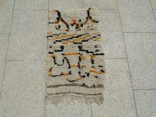 Vintage Moroccan Azilal Rug Handmade Old Beni Ourain Carpet Berber 3 