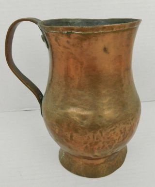 Antique Copper Beer Mug Tankard Tavern Pitcher Handmade Primitive Decor