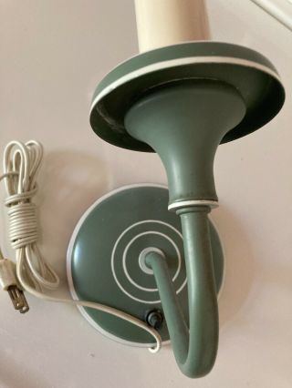 Vintage Retro Tole Mid Century Country Green Wall Sconce Lamp with Metal Shade 3
