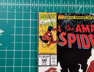 The Spider - Man 346 (1991) Marvel Comics Venom Classic Cover VF,  Larsen 2