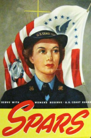 Vintage 1940s Wwii Spars Recruitment Poster U.  S.  Coast Guard Women 
