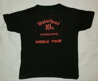 MOTORHEAD 1985 RARE OFFICIAL VINTAGE 10TH ANNIVERSARY TOUR T - SHIRT EX COND LEMMY 3
