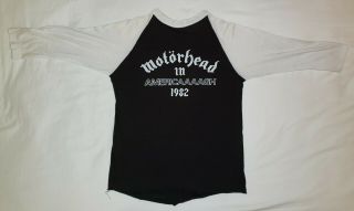 MOTORHEAD 1982 RARE VINTAGE IRON FIST AMERICA TOUR SIZE MEDIUM 3/4 SLEEVE SHIRT 3