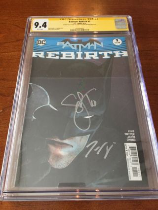 Batman: Rebirth 1 Cgc 9.  4 Nm Signed Tom King & Scott Snyder Dc Comics