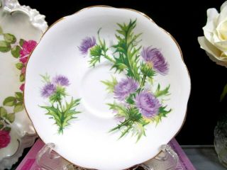 ROYAL STANDARD tea cup and saucer purple thistle floral teacup Scots Emblem 2