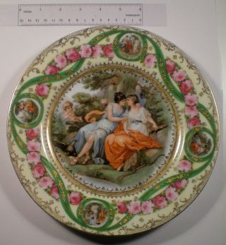 Antique Sevres Porcelain Romantic Cherub And Women Scene Cabinet Plate Germany