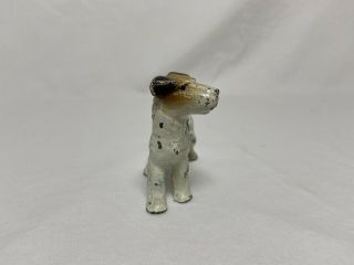 Antique Vintage Cast Iron Hubley Wire Haired Fox Terrier Paperweight Dog MINI 2