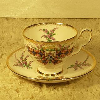 Vintage Royal Stafford Tartan Series Fraser Bone China England Tea Cup & Saucer