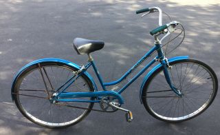 Vintage 1970 Schwinn Breeze Womens Bicycle Blue 3 Speed 17.  5” Frame Bike