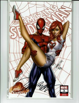 Spider - Man 2 Signed J Scott Campbell Cover A Variant 9.  8 Nm/mt