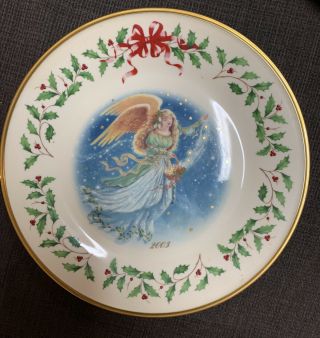 Lenox Annual Holiday Collectors Christmas Plate 2003 Angel