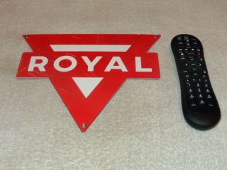 Vintage " Conoco Royal Triangle " 10 " Porcelain Metal Gasoline Oil Pump Plate Sign