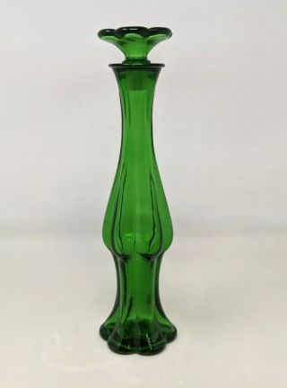 Vtg Avon Emerald Bud Vase Topaze Cologne 3 Fl Oz Green Glass Bottle With Stopper