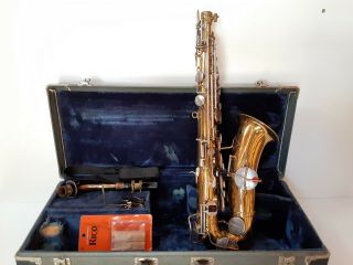 Rare Vintage Selmer York Gold Low Pitch Saxophone 00772 Pat Dec 1914 W Case