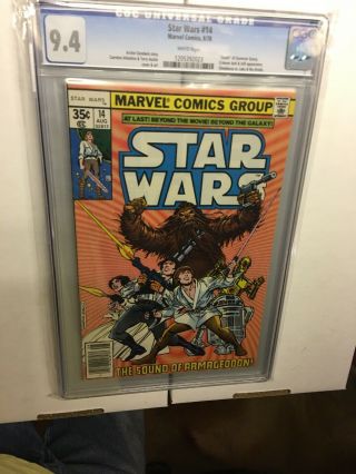 Star Wars 14 Cgc 9.  4 1978 White Pages Marvel Comic: The Sound Of Armageddon