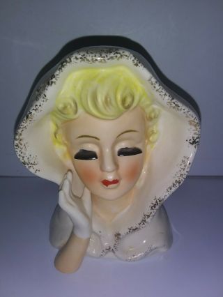 Antique Old Vintage Ceramic Head Vase Lady Lara 