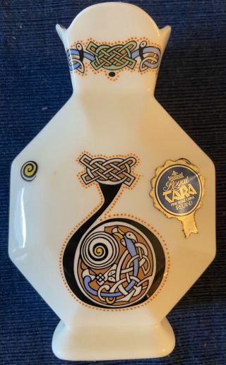 Vtg Royal Tara Bone China Book Of Kells Octagonal Vase Celtic Handmade Ireland