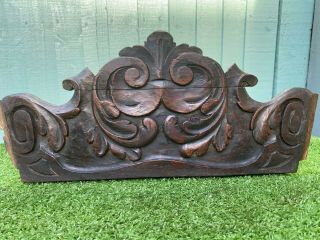Mid 19thc Wooden Oak Carved Panel With Acanthus Leaves & Other C1860s