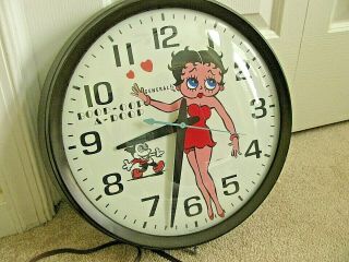 Vtg 1940s General Electric 14 " Wall Clock Custom Painted Betty Boop Figure