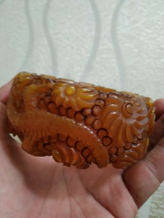 Unique Vintage Bakelite Lizard Bangle Bracelet