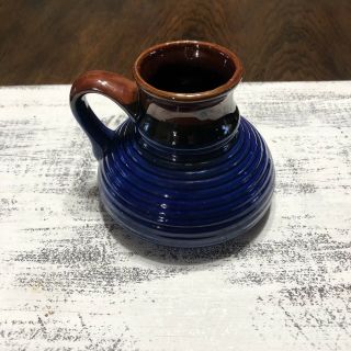 Wheel Thrown No Spill Travel Pottery Mug Coffee Blue/brown