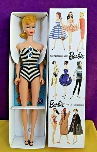 SWEET 5 Vintage Barbie Blond PONYTAIL SS Bklt Glasses Std Repr Box NO Green BIN 2
