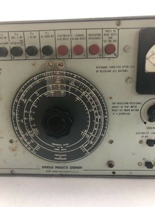 Vintage Sprague TO - 5 TEL - OHMIKE Capacitor Analyzer 3