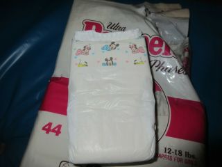 Vintage pampers diapers for girls from 90 ' s plastic size 2 opened bag of 30 3