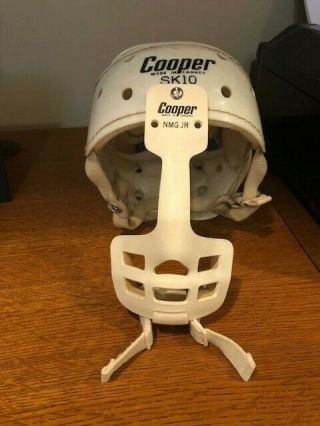 Rare Vintage Cooper Sk10 Helmet With Nmg Jr Mouth/nose Guard