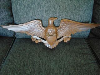 Vintage Stamped Sexton Large American Eagle Gold Metal Wall Plaque