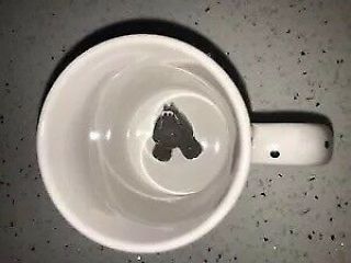 Short Subjects " Hippopotamus " Surprise Inside White Polka Dot Coffee Mug