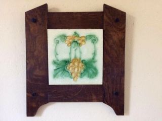 Arts & Crafts Tile W/ Handcrafted Mission Oak Frame