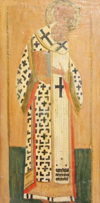 Vintage Hand Painted Tempera/wood Saint Orthodox Icon