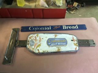 Vintage Colonial Bread Door Push Sign Embossed Country Store 1950’s 60’s