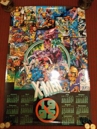 X - Men Calendar Poster 1992 Jim Lee Art Vintage Marvel Comics Dates Match 2020