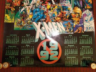 X - Men Calendar Poster 1992 Jim Lee Art Vintage Marvel Comics dates match 2020 3