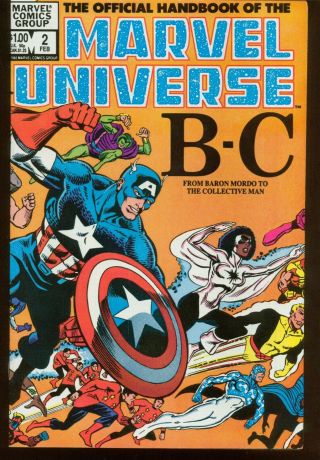 OFFICIAL HANDBOOK OF THE MARVEL UNIVERSE (1982) COMPLETE SET OF 15 BOOKS L - 34 2