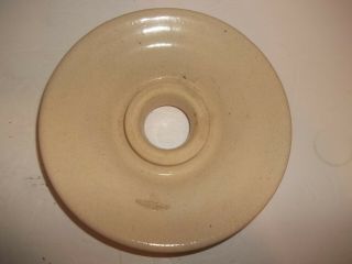 Antique Old Fashion Country Farm Stoneware Crock Butter Churn Lid Cover Beige