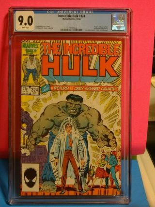 Marvel Comics Incredible Hulk 324 Cgc 9.  0 Return Of Grey Hulk Milgron
