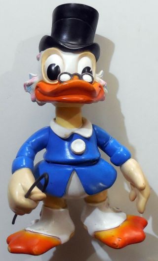 Vintage Large Rubber Toy Uncle Scrooge Mcduck Disney Ledraplastic Italy 1960s