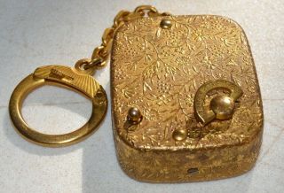 Vintage Swiss Reuge Minature Music Box Brass Case Musical Key Chain