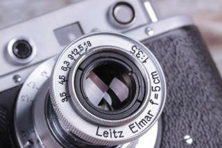 Vintage camera Leica 35 mm Leitz Elmar lens f = 5,  1:3.  5 3
