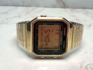 Vintage 1980s Casio Tc - 600 Touch Screen Calculator Watch