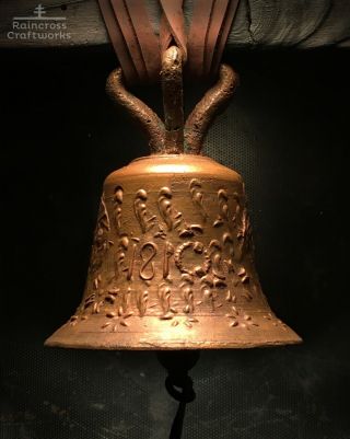 Bronze Spanish Colonial Bell,  Vtg Old Ornate Brass Antique Mexico Mission Church