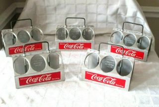 5 - Vintage Coca - Cola 6 Pk Bottle Aluminum Carrier - 8 " - Org Sign - Pop Soda Display