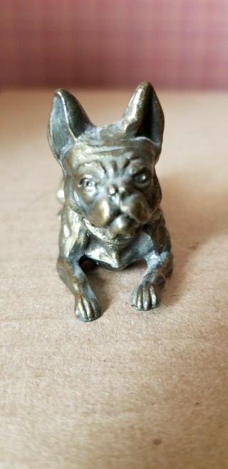 Vntg Brass Bronze French Bulldog Figurine Signed K&O CO.  Kronheim & Oldenbusch 2