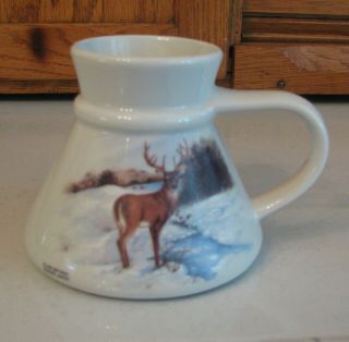 Otagiri Japan Buck Deer Ceramic Coffee Wide Bottom Travel Mug,  Judy Matthews