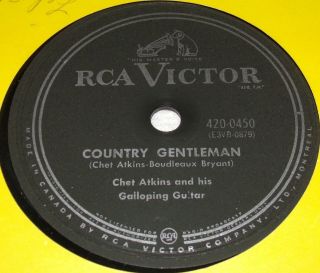 Rca Victor 420 - 0450 Chet Atkins Country Gentleman / Fig Leaf Rag 78 Rpm E,  Rare