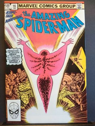 The Spider - Man Annual 16 Nm,  (1982) First Appearance Of Captain Marvel