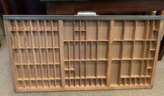 Vintage Hamilton Printer Type Set Drawer Wood Cabinet Tray Display Shadow Box
